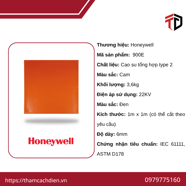 Thảm cách điện Honeywell 900E-ES, Thảm cách điện Honeywell 900E 22kV, thảm cách điện Honeywell 22kV,