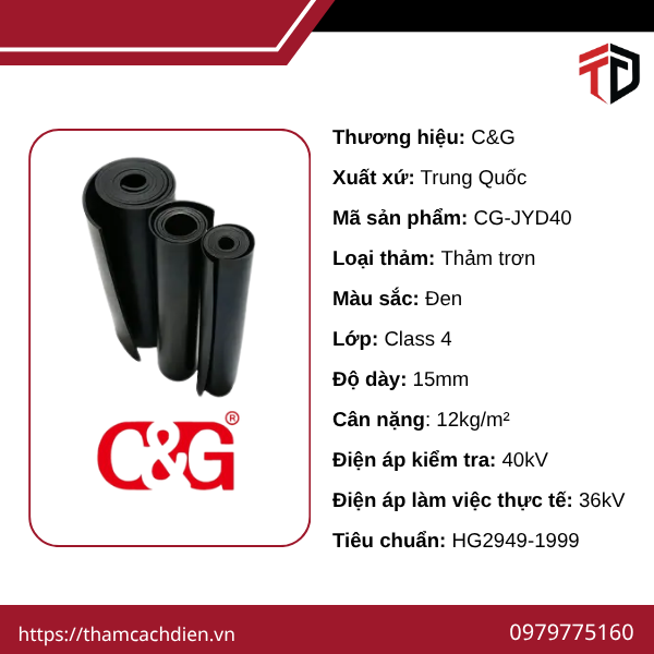 Thảm cách điện CG-JYD 40KV, thảm cách điện cao áp 40kv,thảm cách điện dày 12mm, thảm cách điện màu đen 40kv,