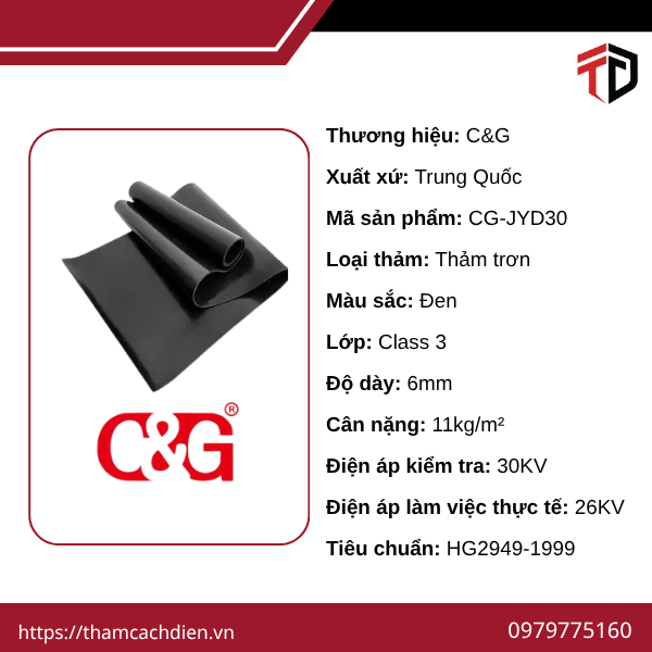 Thảm cách điện CG-JYD 30KV, thảm cách điện cao áp 30kv,thảm cách điện dày 6mm, thảm cách điện màu đen 30kv,