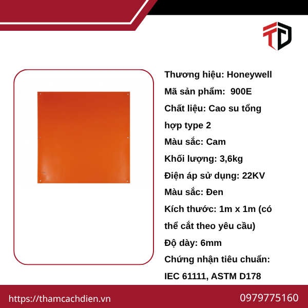 Thảm cách điện Honeywell 900E, Thảm cách điện Honeywell, Thảm cách điện 22KV, Thảm cách điện Honeywell 22KV,