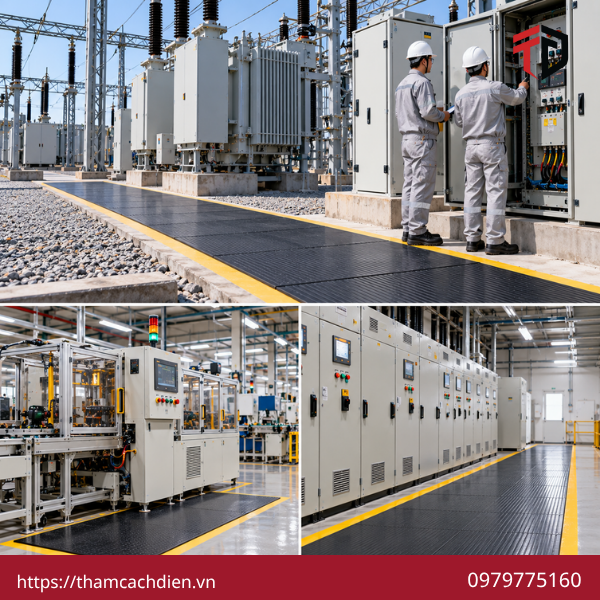 thảm cách điện cho khu công nghiệp, nhà phân phối thảm cao su cách điện, thảm cách điện cho nhà xưởng