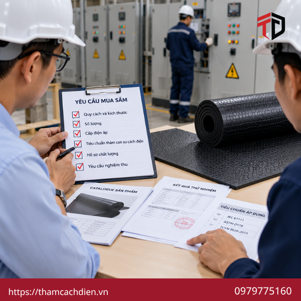 tiêu chuẩn thảm cao su cách điện, thảm cao su cách điện đạt tiêu chuẩn, kiểm tra chất lượng thảm cách điện