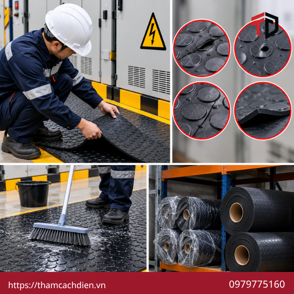 tiêu chuẩn thảm cao su cách điện, thảm cao su cách điện đạt tiêu chuẩn, kiểm tra chất lượng thảm cách điện