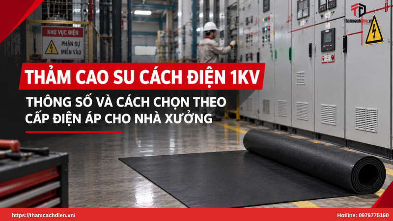 thảm cao su cách điện 1kV, thảm cách điện 1kV, thảm cao su cách điện hạ áp
