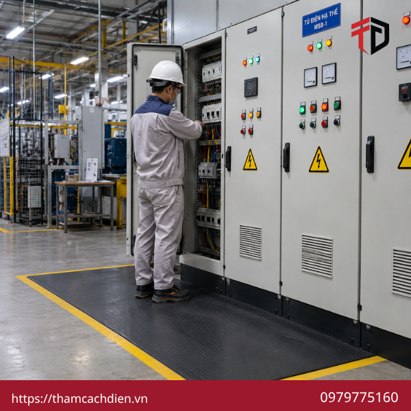 thảm cách điện tủ điện hạ thế, nhà phân phối thảm cao su cách điện, thảm cao su cách điện hạ thế