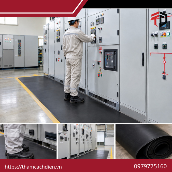 Thảm cách điện KENJI 10kV, thảm cách điện KENJI 10kV dày 5mm, thảm cách điện Class 1