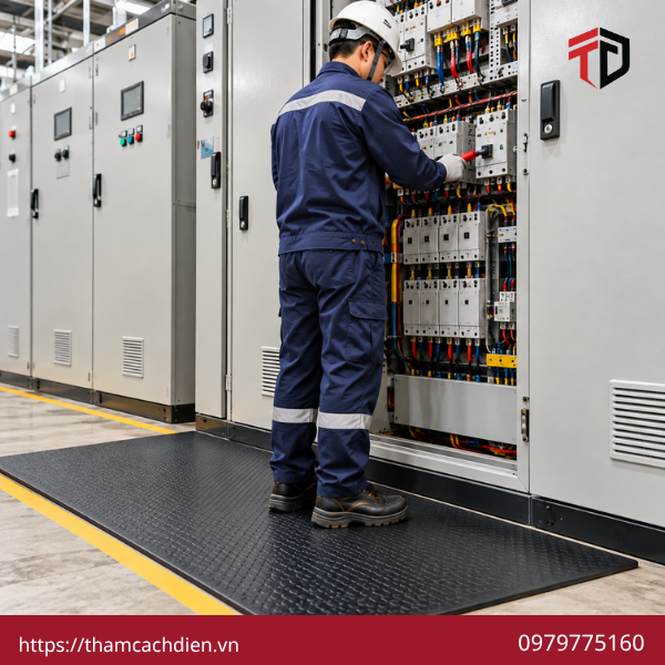 thảm cách điện là gì, thảm cao su cách điện, thảm cách điện công nghiệp