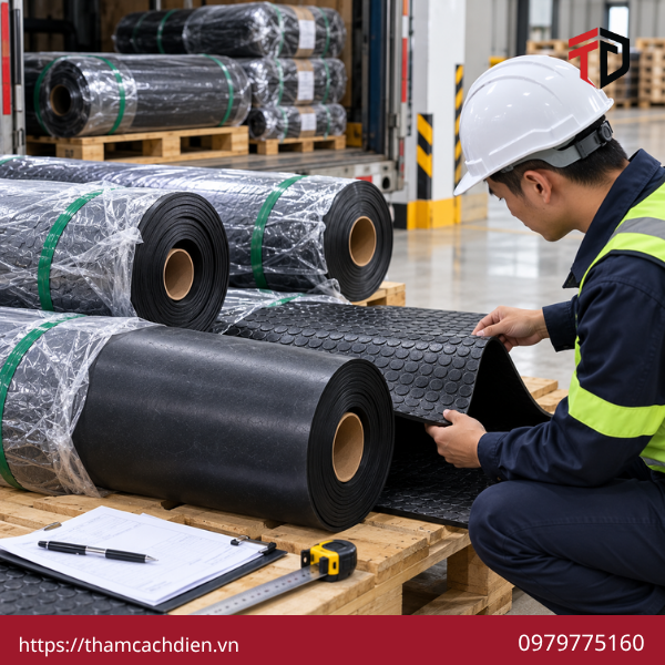 tiêu chuẩn thảm cao su cách điện, thảm cao su cách điện đạt tiêu chuẩn, kiểm tra chất lượng thảm cách điện
