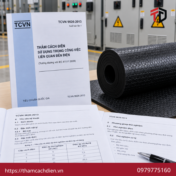 tiêu chuẩn thảm cao su cách điện, thảm cao su cách điện đạt tiêu chuẩn, kiểm tra chất lượng thảm cách điện