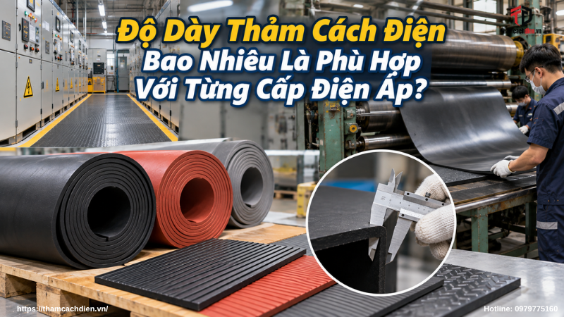 độ dày thảm cách điện, thảm cách điện dày bao nhiêu, thảm cao su cách điện