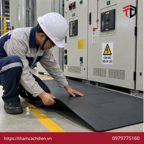 kiểm tra thảm cách điện, kiểm tra thảm cao su cách điện, kiểm tra thảm cách điện định kỳ