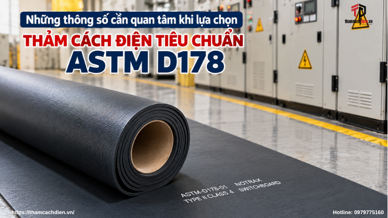 thảm cách điện tiêu chuẩn ASTM, thảm cao su cách điện, tiêu chuẩn ASTM D178