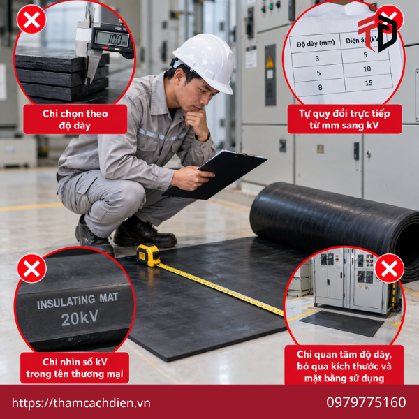 Cách chọn độ dày thảm cách điện, độ dày thảm cách điện, chọn độ dày thảm cách điện, thảm cao su cách điện