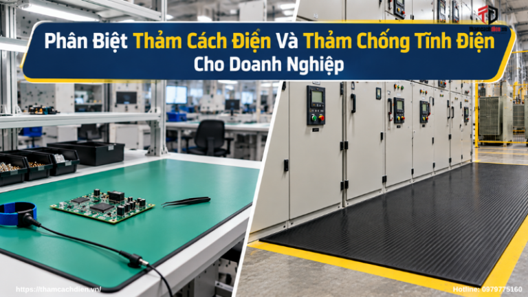 Phân Biệt Thảm Cách Điện Và Thảm Chống Tĩnh Điện Cho Doanh Nghiệp