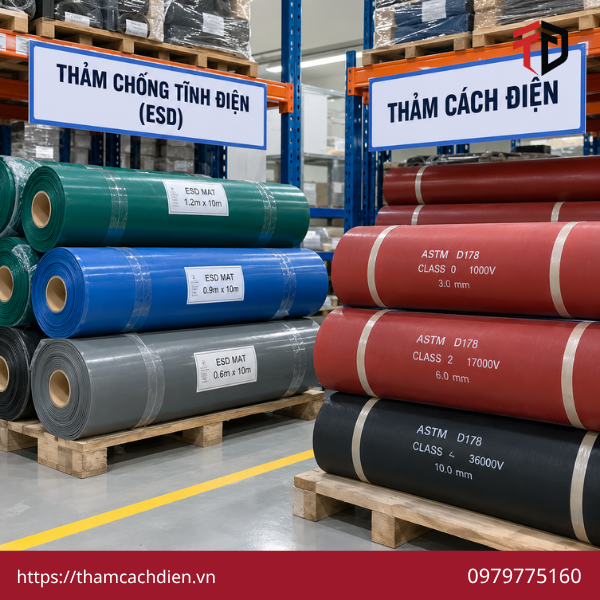 thảm cách điện và thảm chống tĩnh điện, thảm cao su cách điện, thảm chống tĩnh điện ESD