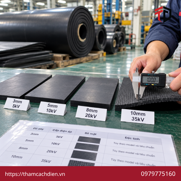 Cách chọn độ dày thảm cách điện, độ dày thảm cách điện, chọn độ dày thảm cách điện, thảm cao su cách điện